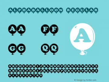 AlphaBalloon Regular Macromedia Fontographer 4.1 8/18/2002 Font Sample