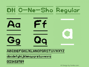 DH O-Ne-Sho Regular 1.1 Freeware Font Sample