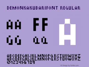 DemonKakubariFont Regular 1.0 Font Sample