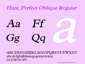 Huni_Perfect Oblique Regular 1.0,  Rev. 1.65.  1997.06.15图片样张