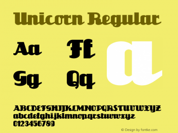 Unicorn Regular Converted from e:\nickfo~1\pcttf\UN______.TF1 by ALLTYPE Font Sample