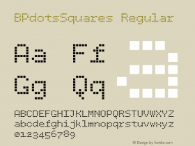 BPdotsSquares Regular Version 1.000 Font Sample