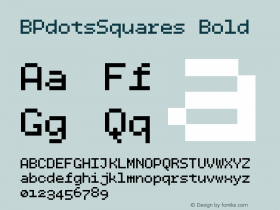 BPdotsSquares Bold Version 1.000 Font Sample