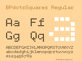 BPdotsSquares Regular Version 1.000 Font Sample