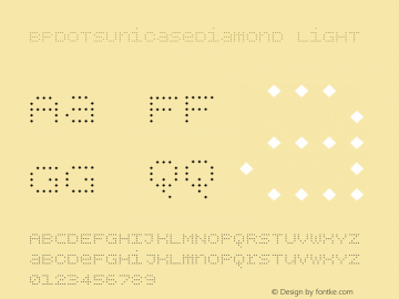 BPdotsUnicaseDiamond Light Version 1.000 Font Sample