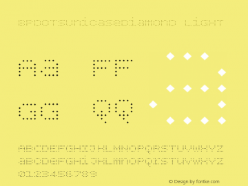 BPdotsUnicaseDiamond Light Version 1.000 Font Sample