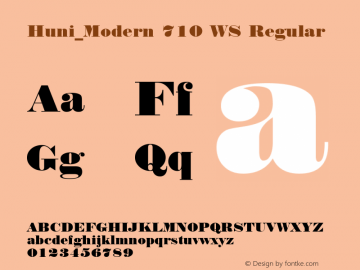 Huni_Modern 710 WS Regular 1.0, Rev. 1.65  1997.06.11 Font Sample