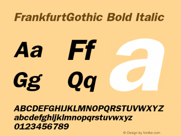 FrankfurtGothic Bold Italic v1.0c图片样张