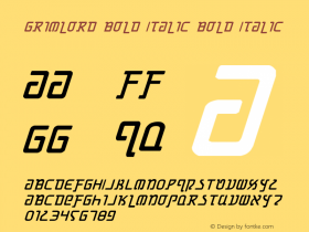 Grimlord Bold Italic Bold Italic 001.000 Font Sample