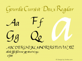 Gourdie Cursive Deux Regular Version 1.0; May 28, 2000图片样张