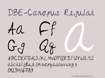 DBE-Canopus Regular 1.000 Font Sample