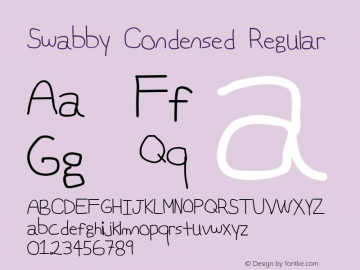 Swabby Condensed Regular Version 1.005 Font Sample
