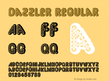 Dazzler Regular Macromedia Fontographer 4.1.2 8/11/98 Font Sample