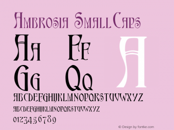 Ambrosia SmallCaps Macromedia Fontographer 4.1.4 8/1/98图片样张