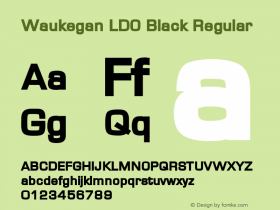 Waukegan LDO Black Regular Version 1.000 2004 initial release Font Sample