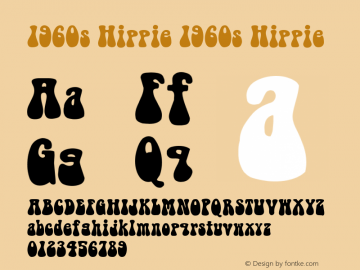 1960s Hippie 1960s Hippie version 1.0 may 2009 Font Sample
