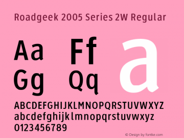 Roadgeek 2005 Series 2W Regular Version 1.001 2005 Font Sample