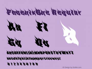 PhoenixOne Regular Macromedia Fontographer 4.1.5 8/14/02图片样张