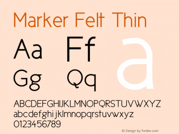 Marker Felt Thin Unknown Font Sample