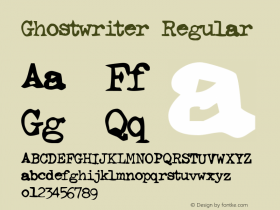 Ghostwriter Regular www.pizzadude.cjb.net图片样张