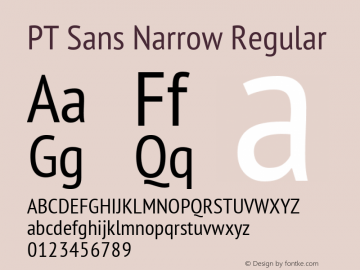 PT Sans Narrow Regular Version 1.000图片样张