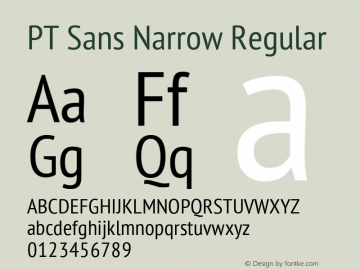 PT Sans Narrow Regular Version 1.000图片样张