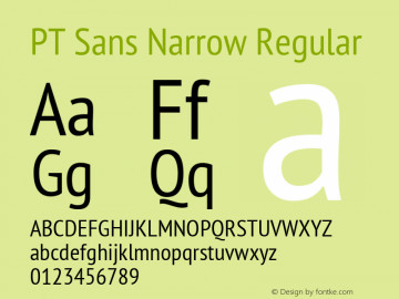 PT Sans Narrow Regular Version 2.004图片样张