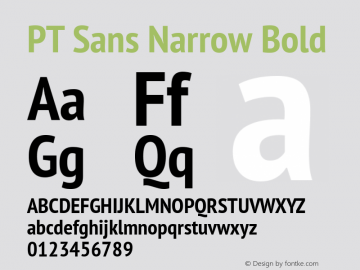 PT Sans Narrow Bold Version 2.004图片样张