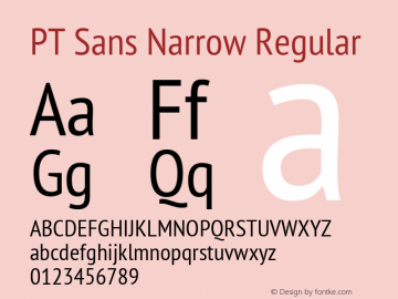PT Sans Narrow Regular Version 2.003W图片样张