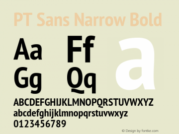 PT Sans Narrow Bold Version 2.005W图片样张