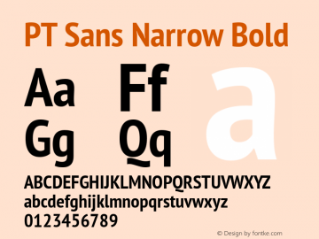 PT Sans Narrow Bold Version 2.003W OFL图片样张
