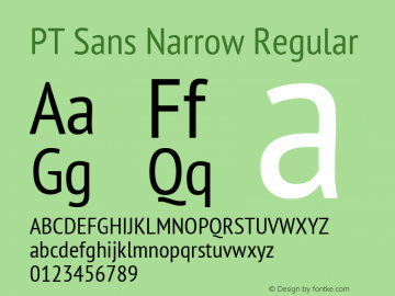 PT Sans Narrow Regular Version 2.003W OFL图片样张