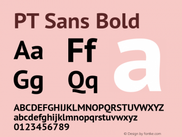PT Sans Bold Version 2.001 Font Sample