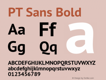 PT Sans Bold Version 2.004 Font Sample