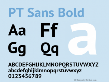 PT Sans Bold Version 2.005W Font Sample