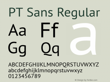 PT Sans Regular 10.0d1e1 Font Sample