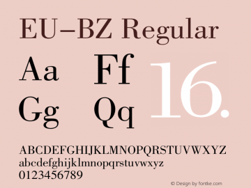 EU-BZ Regular 2000;1.00 Font Sample