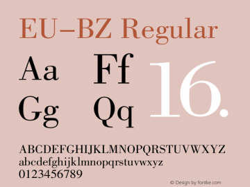 EU-BZ Regular 1.20 Font Sample