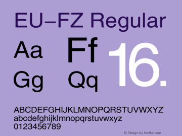 EU-FZ Regular 2000;1.00 Font Sample