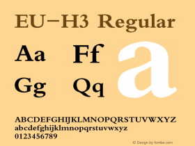 EU-H3 Regular 1.10 Font Sample