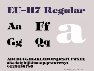 EU-H7 Regular 1.20 Font Sample