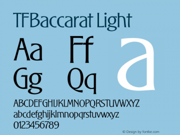TFBaccarat Light 001.000 Font Sample