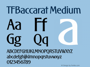 TFBaccarat Medium 001.000 Font Sample