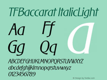 TFBaccarat ItalicLight 001.000图片样张