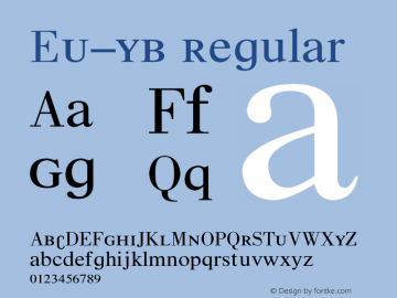 EU-YB Regular 1.10 Font Sample