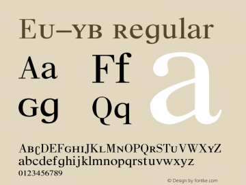 EU-YB Regular 1.20 Font Sample