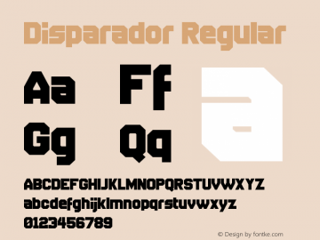 Disparador Regular Version 1.0 Font Sample