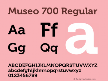 Museo 700 Regular 2.002 Font Sample