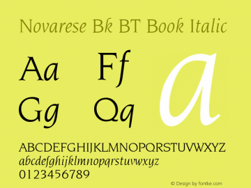 Novarese Bk BT Book Italic mfgpctt-v1.63 Monday, May 3, 1993 2:50:21 pm (EST)图片样张