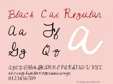 Black Cat Regular Version 1.00 August 20, 2008, initial release Font Sample